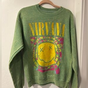 NIRVANA Green Sweatshirt with Vibrant Graphic